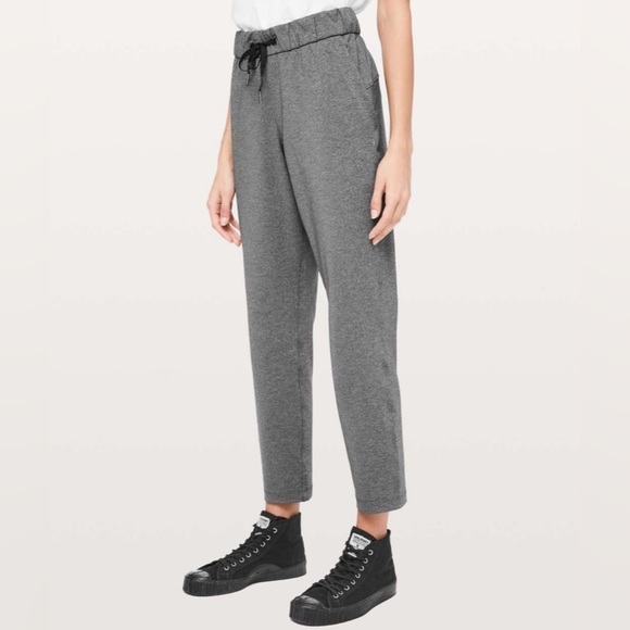 Lululemon On The Fly Pant 27" in Heathered Black Grey 4 W5BSES - Picture 1 of 9